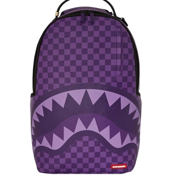 Sprayground All Systems Go Purple Backpack🔥New Black Bookbag Large School Bag - Picture 1 of 9